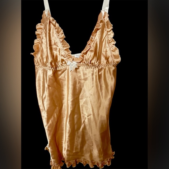 Shimmering Gold Satin Camisole, Size large - Picture 1 of 9
